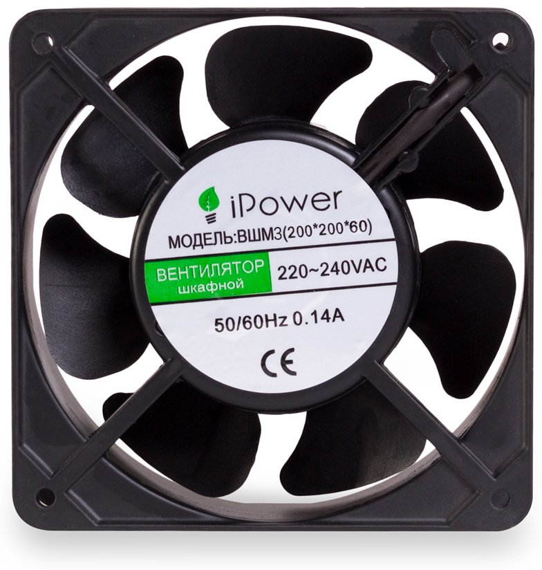 Вытяжной вентилятор IPower подшипниковый D60 мм 220Вт, ВШМ3 (200*200*60)