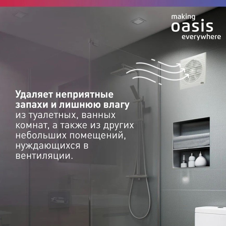 Вытяжной вентилятор Oasis осевой D125 мм 16Вт, Loft 125/183 - ForteMarket Вытяжной вентилятор Oasis осевой D125 мм 16Вт, Loft 125/183 купить,0