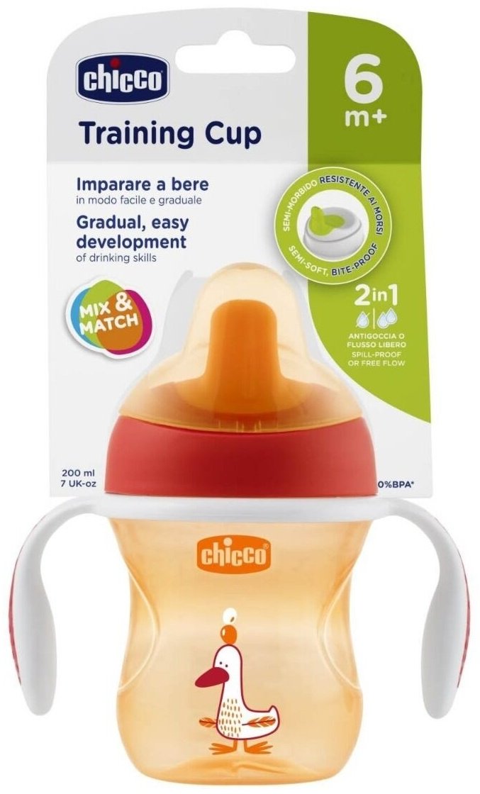 Поильник-непроливайка Chicco 1267057 Training Cup, 200 мл, пластик/силикон купить,0