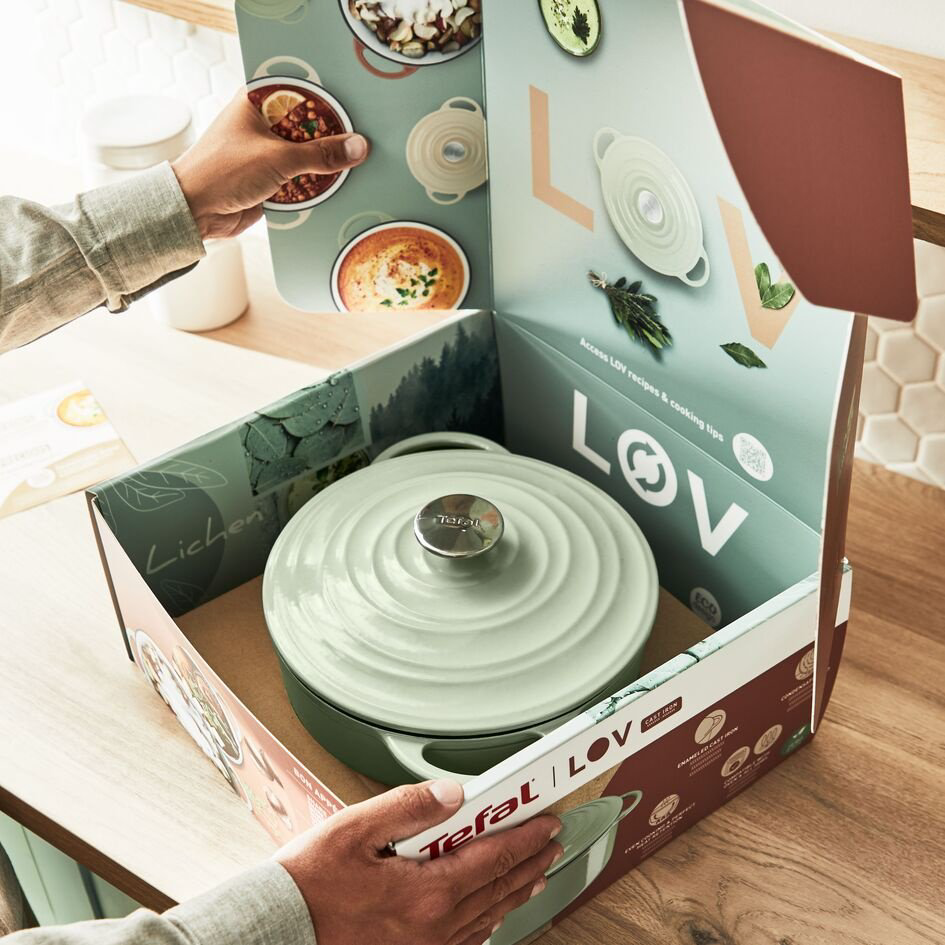 Кастрюля 7.2 л, Tefal Lov E2580605 чугун купить,NaN