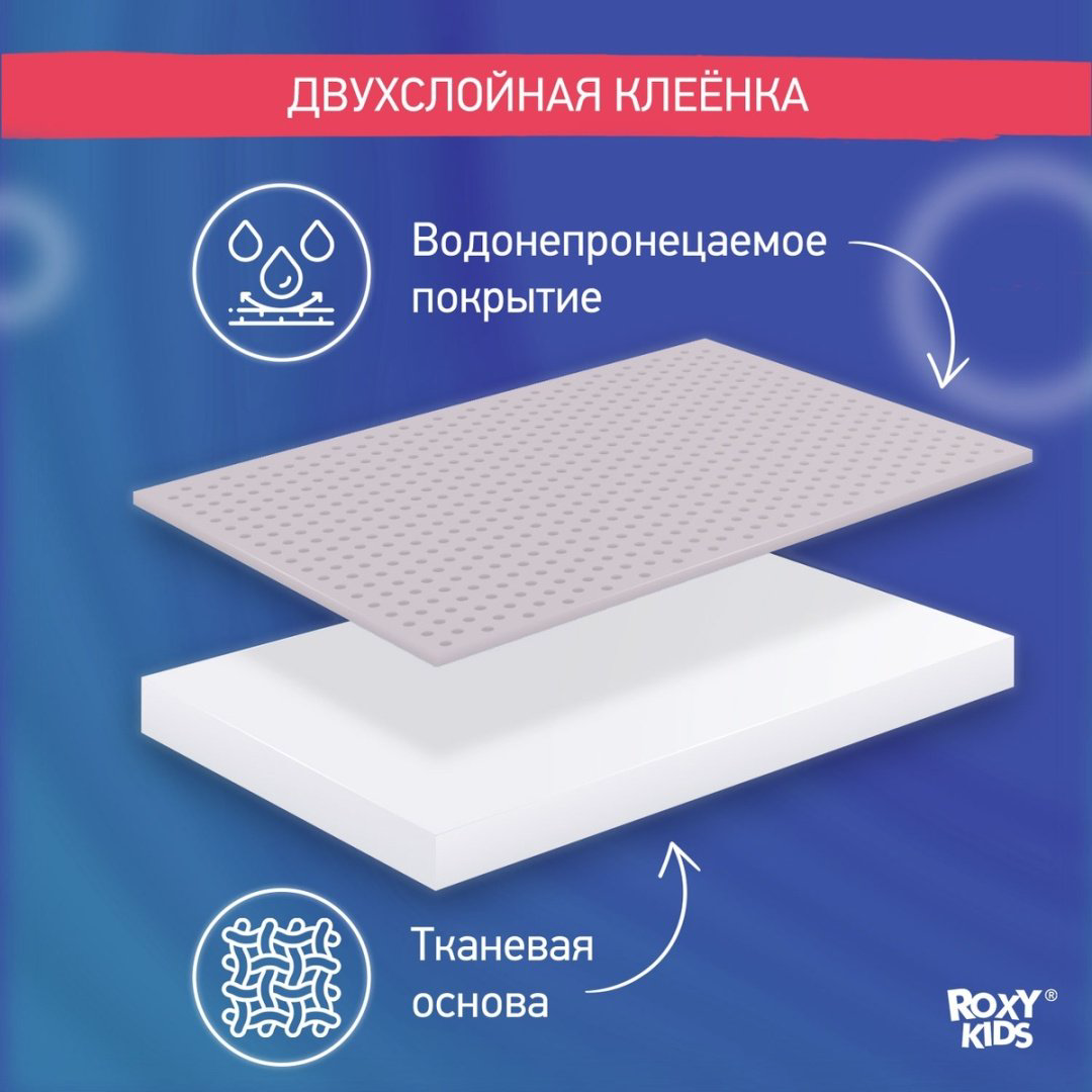 ROXY-KIDS R-0078 пеленка непромокаемая, 1 шт, 68х100 см, ПВХ, белый купить,NaN