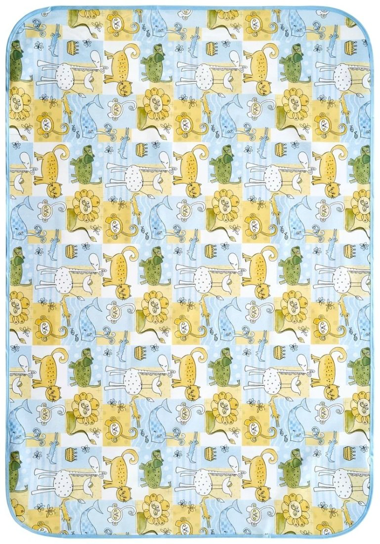 ROXY-KIDS R-0077 пеленка непромокаемая, 1 шт, 70x100 см, ПВХ, синий, желтый купить,NaN