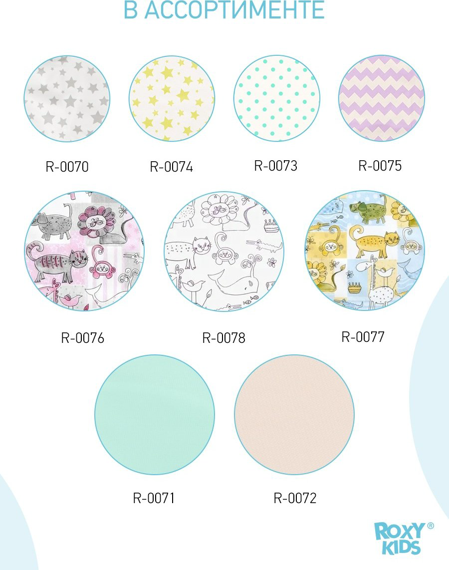 ROXY-KIDS R-0077 пеленка непромокаемая, 1 шт, 70x100 см, ПВХ, синий, желтый купить,NaN