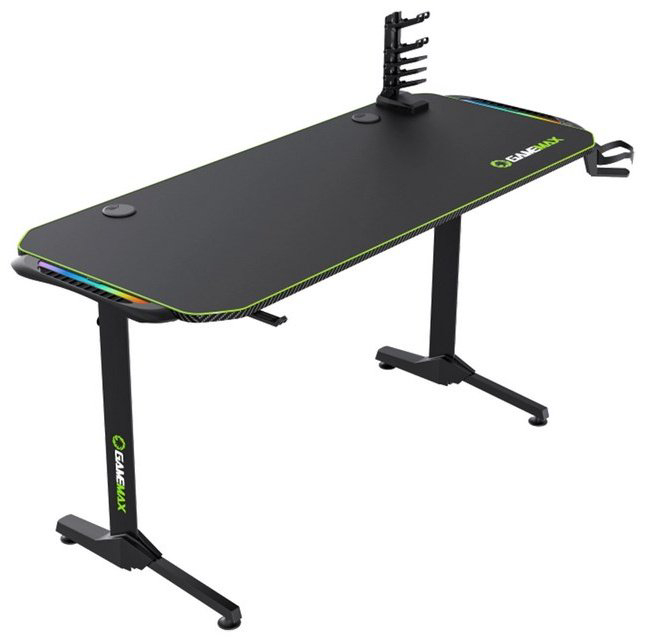 Стол компьютерный Game Max D140 Carbon RGB, 140х60x77 см, черный