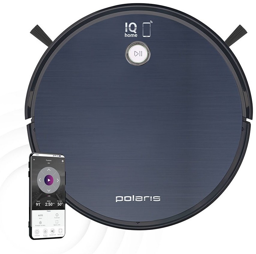 Робот-пылесос Polaris PVCR 3300 IQ HOME AQUA черный, синий