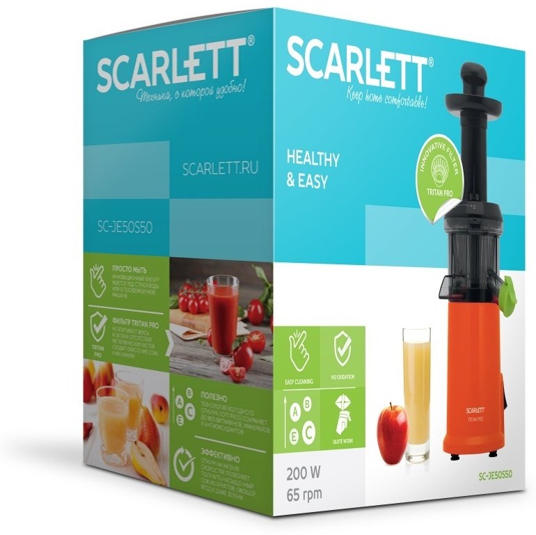 Соковыжималка Scarlett SC-JE50S50 оранжевый - ForteMarket Соковыжималка Scarlett SC-JE50S50 оранжевый купить,0