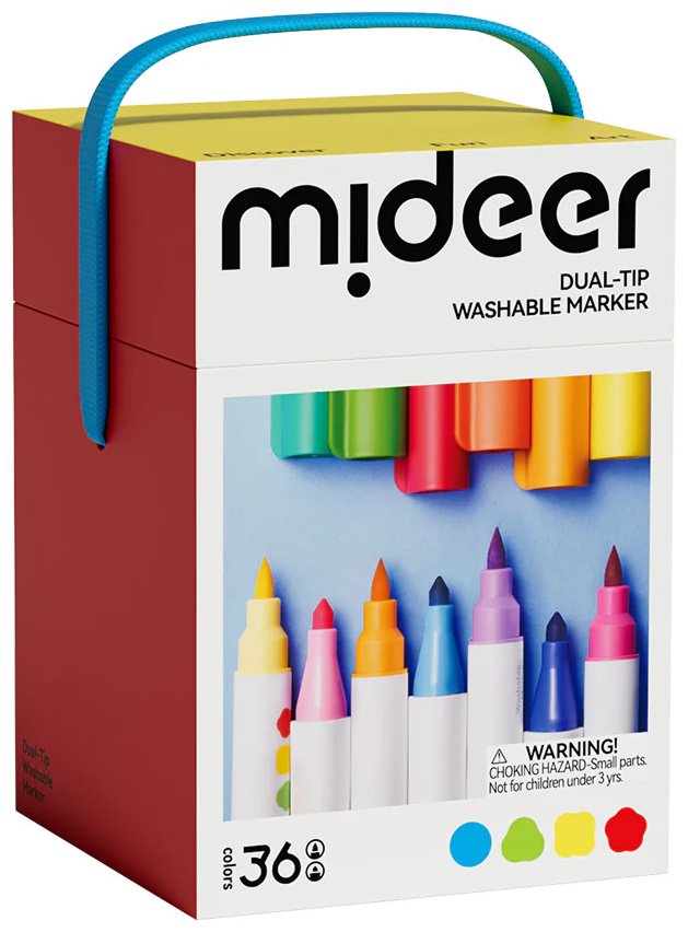 Mideer Двухсторонние смываемые маркеры – 36 цветов MD4310