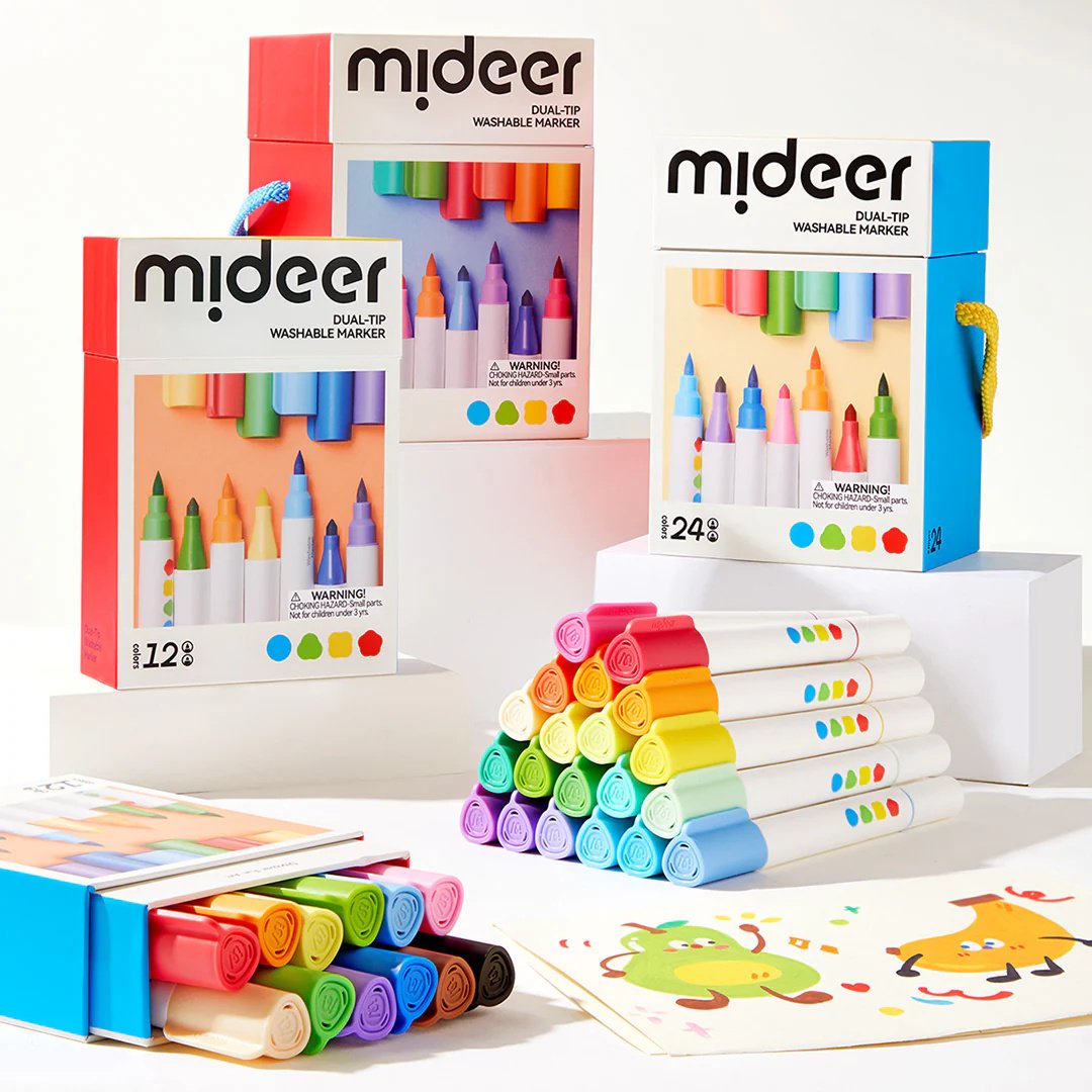 Mideer Двухсторонние смываемые маркеры – 36 цветов MD4310 купить,0