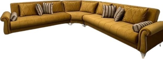 Диван угловой R437, 330х330 см, обивка велюр, желтый - ForteMarket Диван угловой R437, 330х330 см, обивка велюр, желтый купить,0