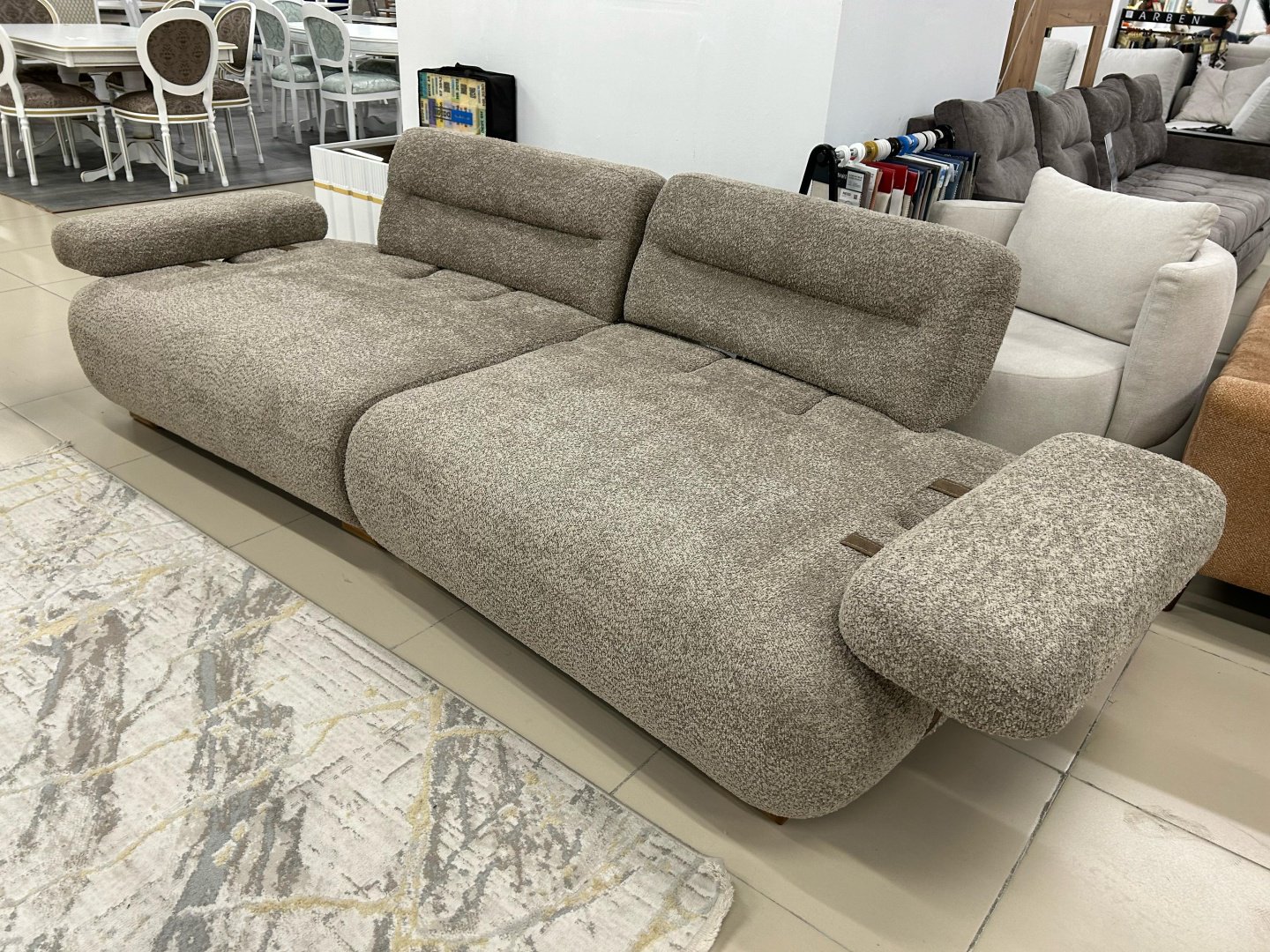 Диван OTAU-MEBEL 758707615, 260х90 см, обивка букле, серый - ForteMarket Диван OTAU-MEBEL 758707615, 260х90 см, обивка букле, серый купить,0