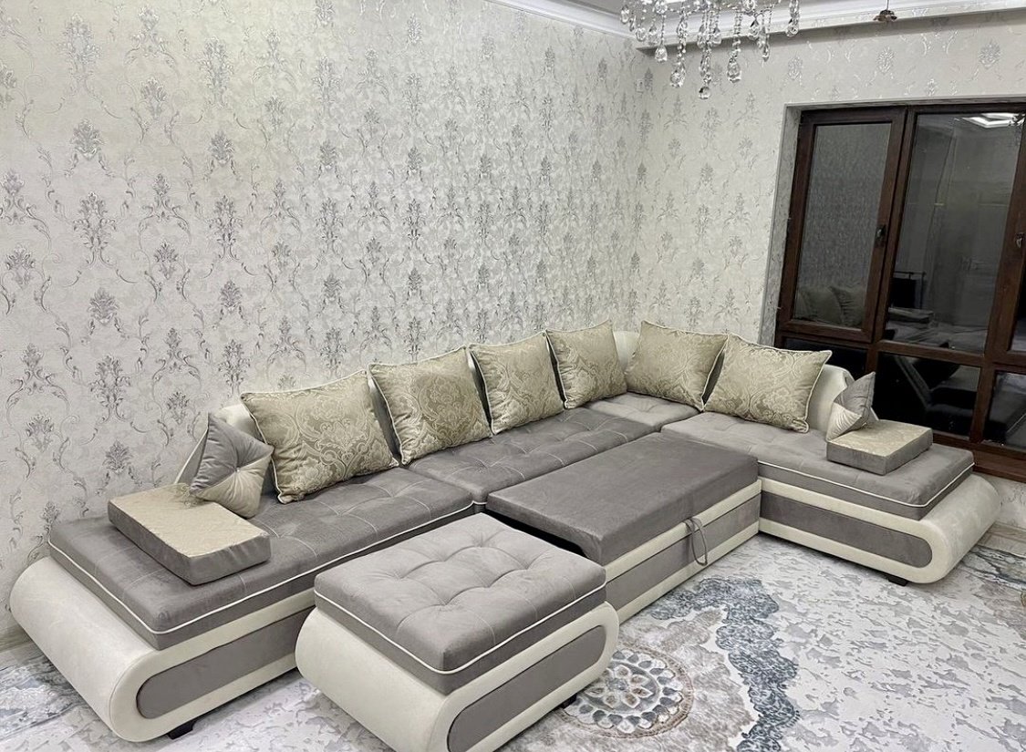 Угловой диван A. Priori Рио, 420х250 см, обивка ткань, бежевый купить,0