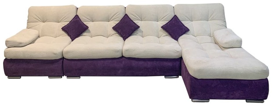 Диван угловой relax Relax, 370х110 см, обивка велюр, бежевый