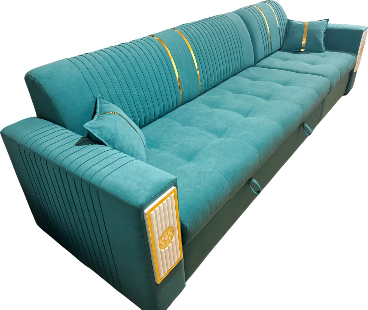Диван Comfort, 300х93 см, обивка велюр, бирюзовый
