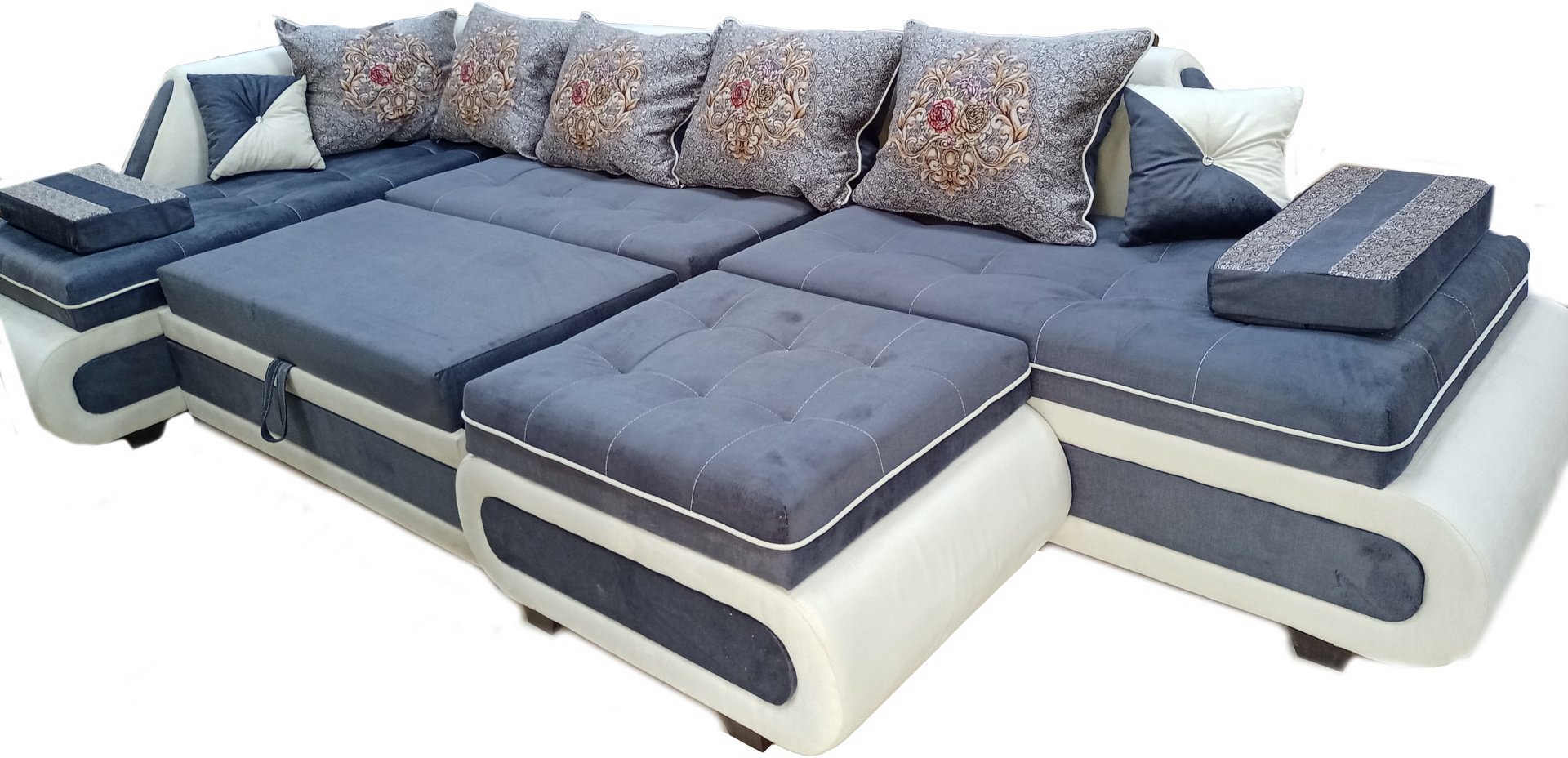 Диван угловой Halyk Zhihaz Диамонд 12369DIV, 400х200 см, обивка ткань, серый купить,0