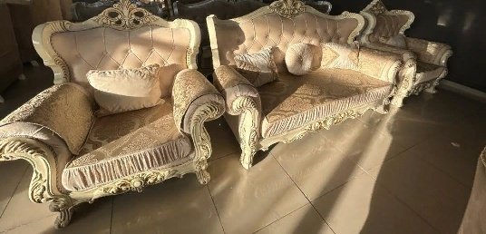 Фараон комплект (2 кресла, диван прямой) обивка велюр, бежевый