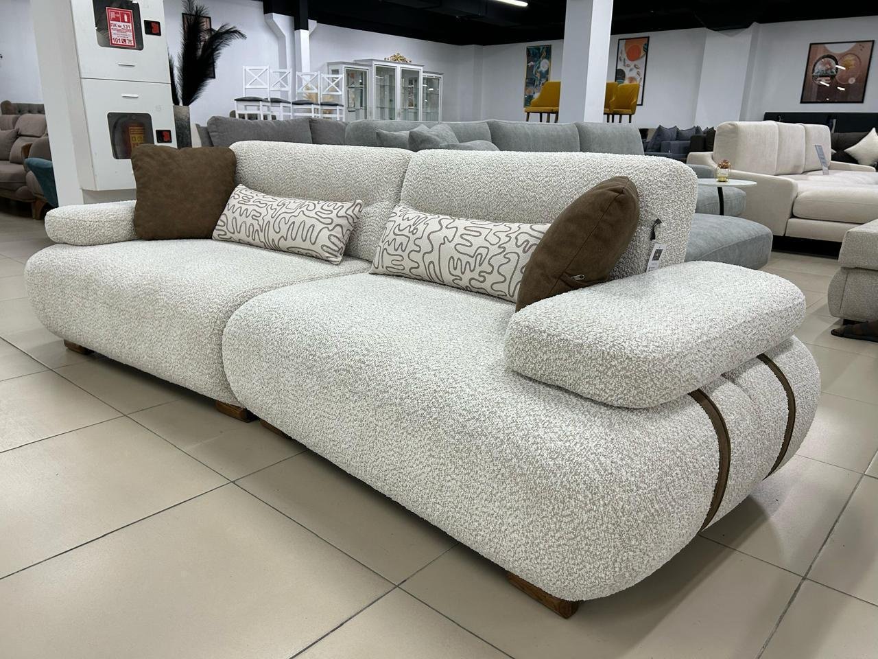 Диван OTAU-MEBEL OTAU-Mebel, 260х90 см, обивка букле, белый - ForteMarket Диван OTAU-MEBEL OTAU-Mebel, 260х90 см, обивка букле, белый купить,0