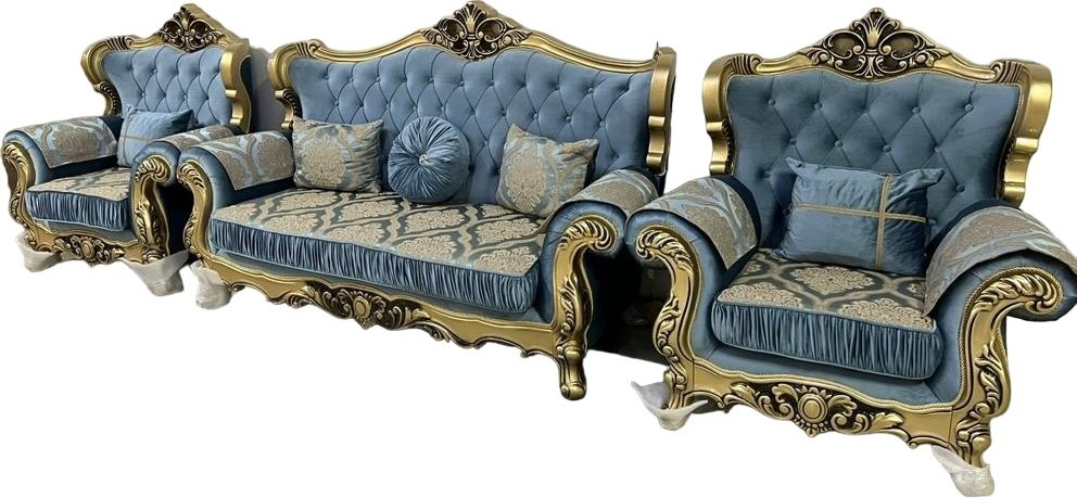 Комплект мягкой мебели Mebel Aisel Фараон синий/золотистый купить,NaN