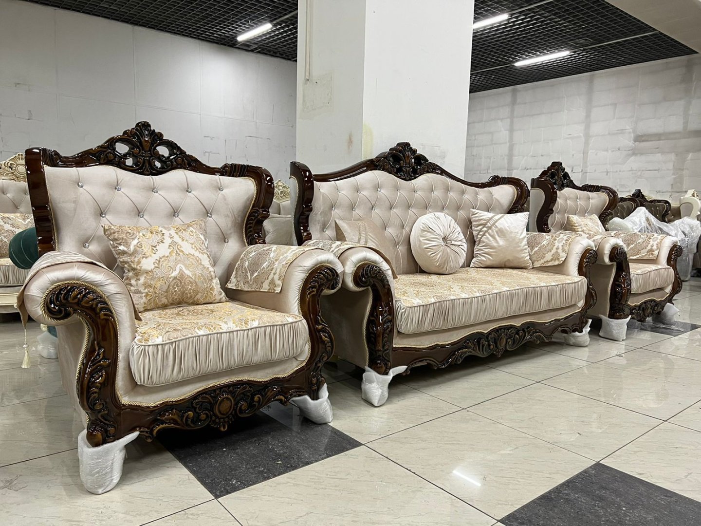 Комплект мягкой мебели Elegant Faraon коричневый/бежевый купить,NaN