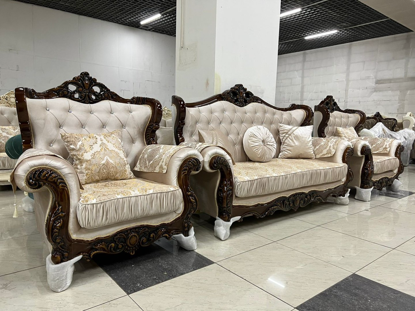 Комплект мягкой мебели Elegant Faraon коричневый/бежевый купить,NaN