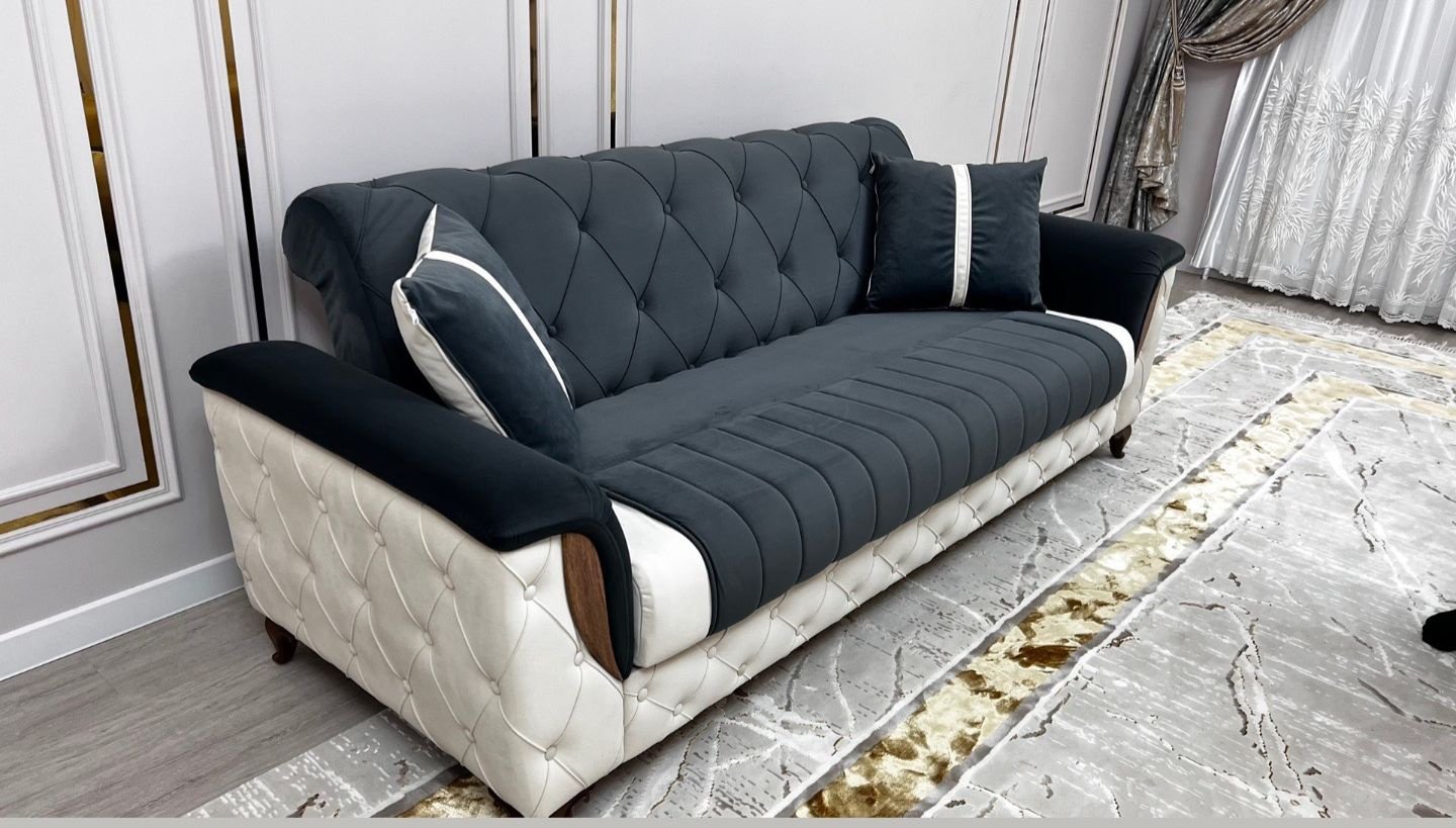 Диван Soft House МАЛЬТА, 240х90 см, обивка велюр, темно-серый