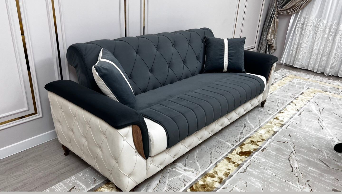 Диван Soft House МАЛЬТА, 240х90 см, обивка велюр, темно-серый купить,NaN