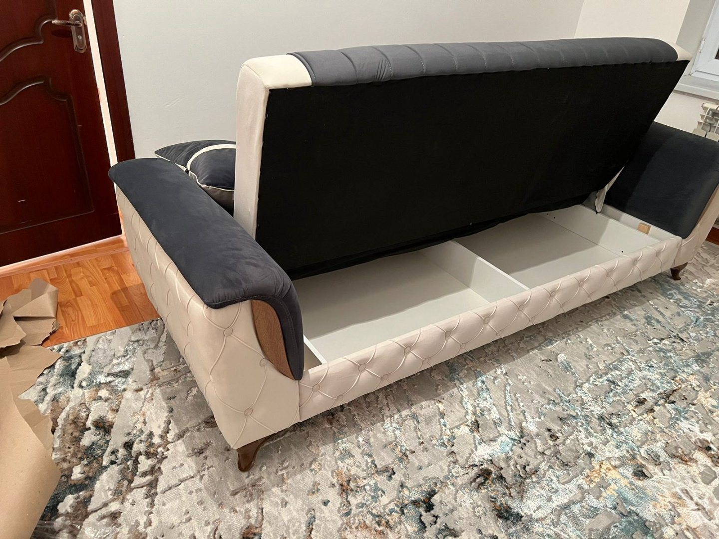 Диван Soft House МАЛЬТА, 240х90 см, обивка велюр, темно-серый купить,NaN