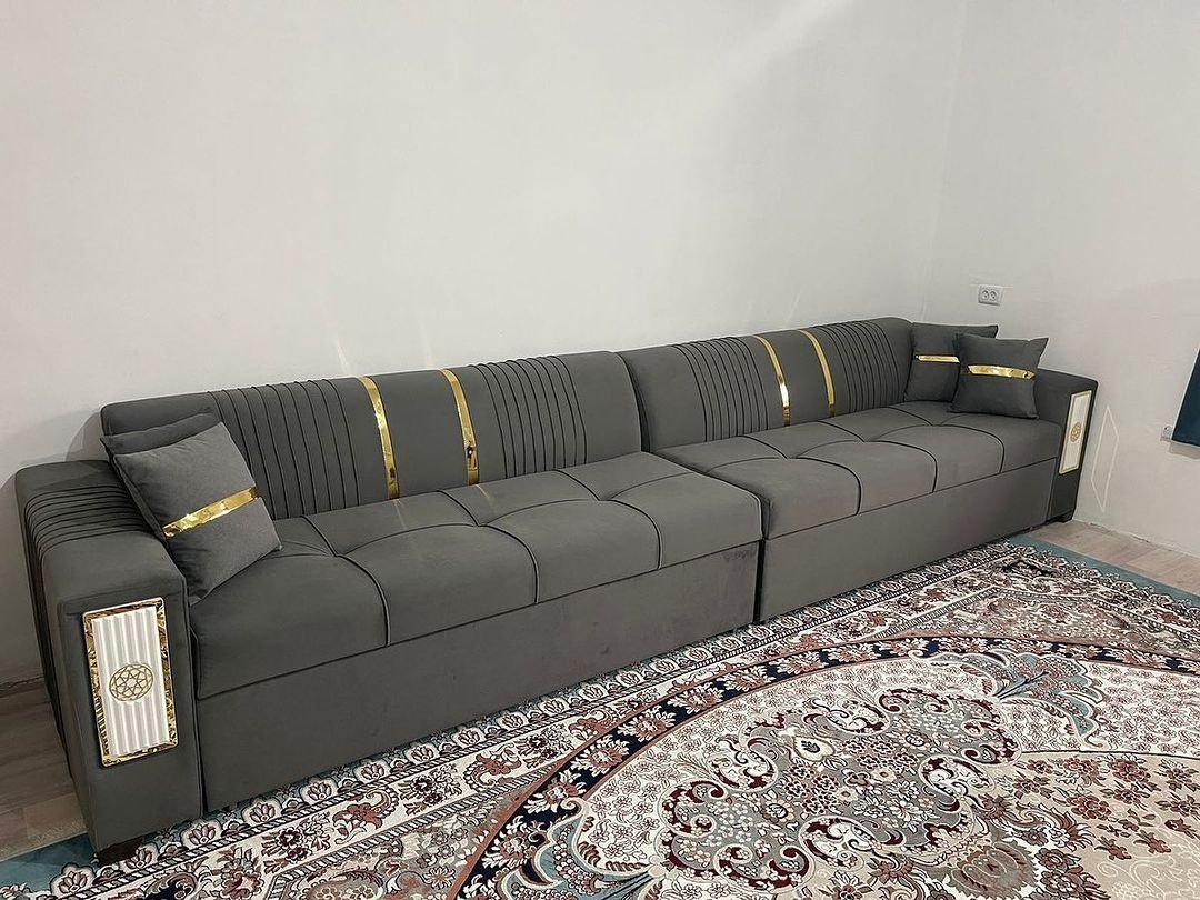 Диван прямой RIM, 400х90 см, обивка велюр, коричневый купить,NaN