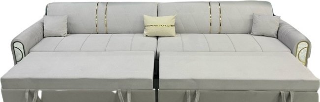 Диван прямой Amor, 400х90 см, обивка велюр, светло серый - ForteMarket Диван прямой Amor, 400х90 см, обивка велюр, светло серый купить,0