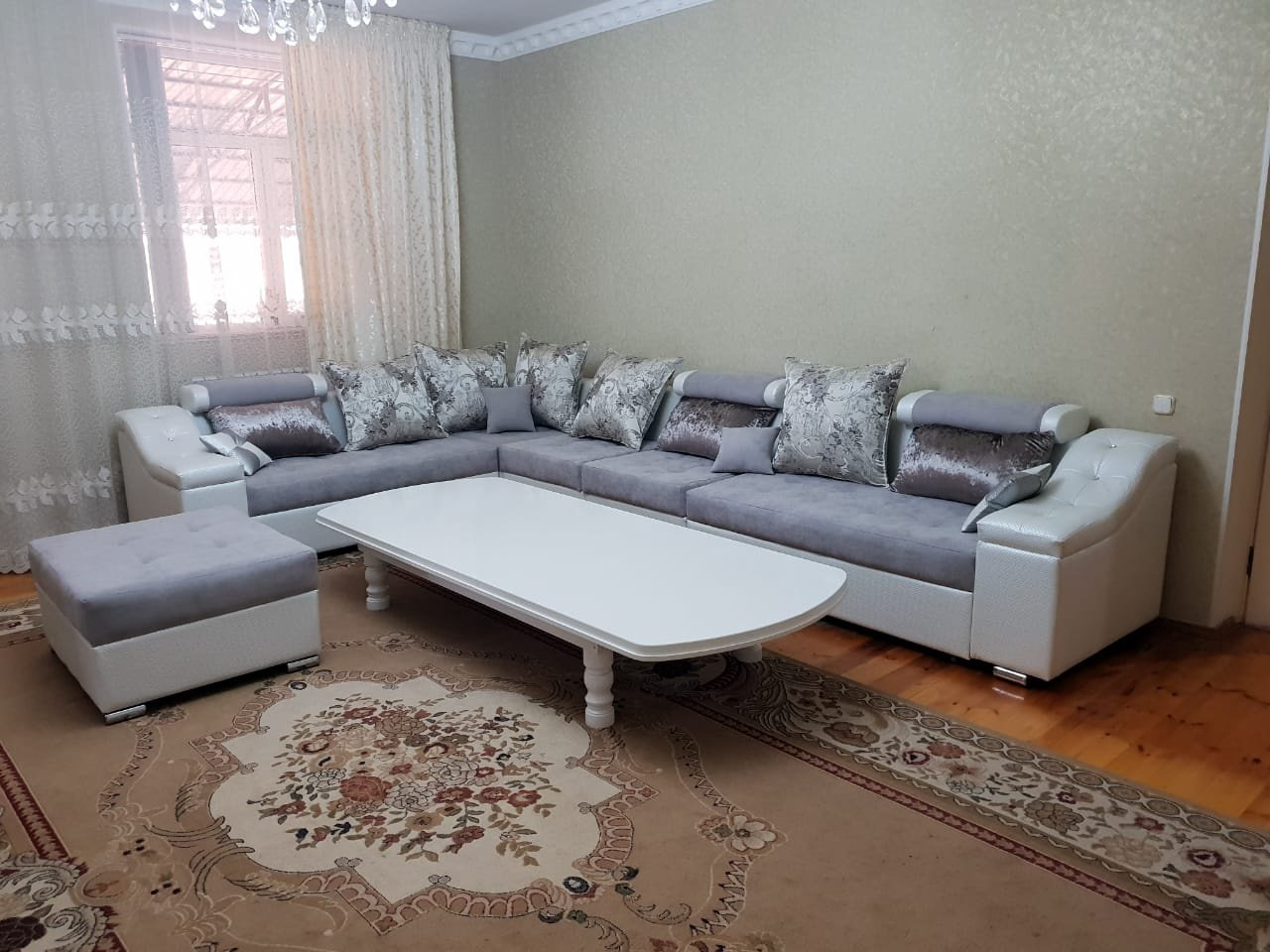 Диван угловой Guldyz, 430х270 см, обивка комбинированная, серый купить,NaN