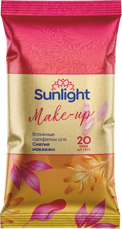 Влажные салфетки Sunlight Make Up 20шт 20 шт купить,0