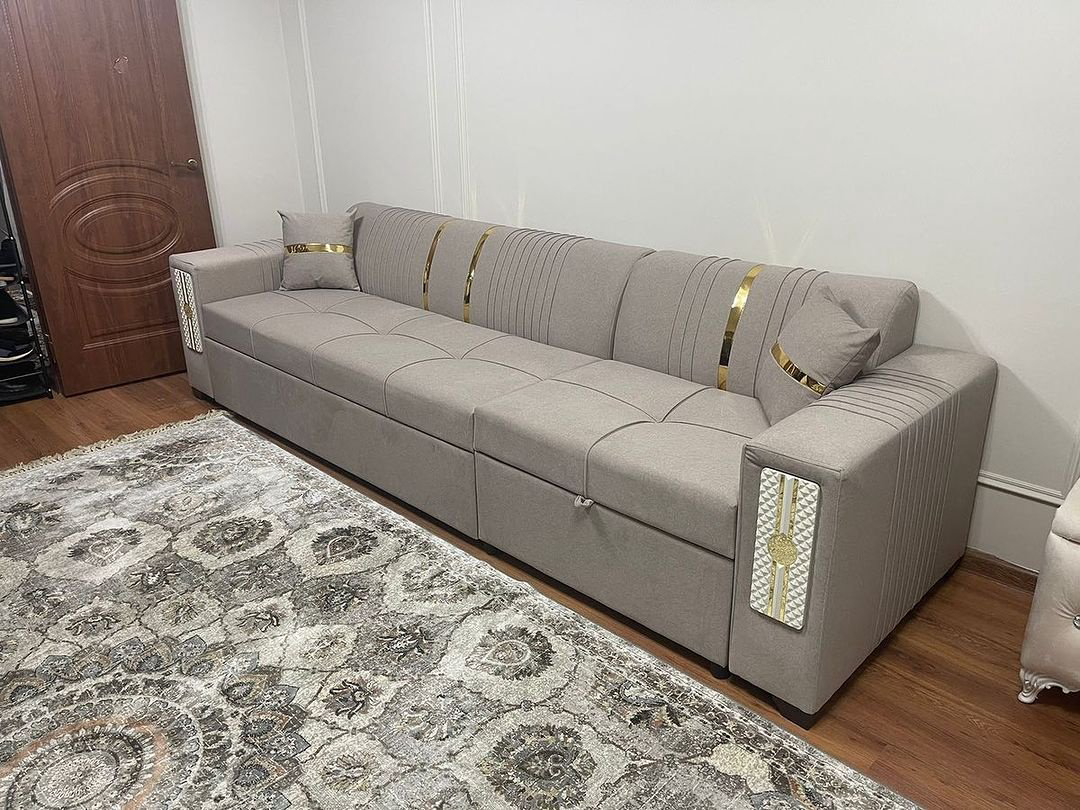 Диван RIM 3, 300х90 см, обивка микровелюр, бежевый купить,NaN