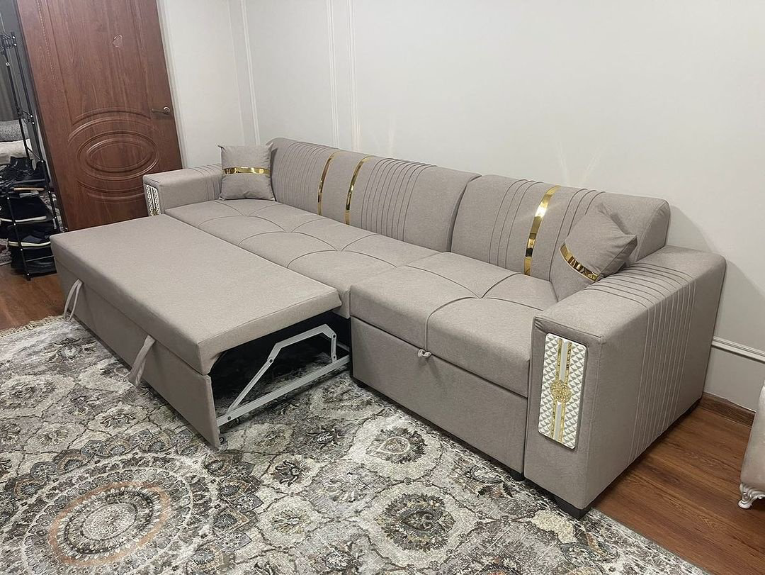 Диван RIM 3, 300х90 см, обивка микровелюр, бежевый купить,NaN
