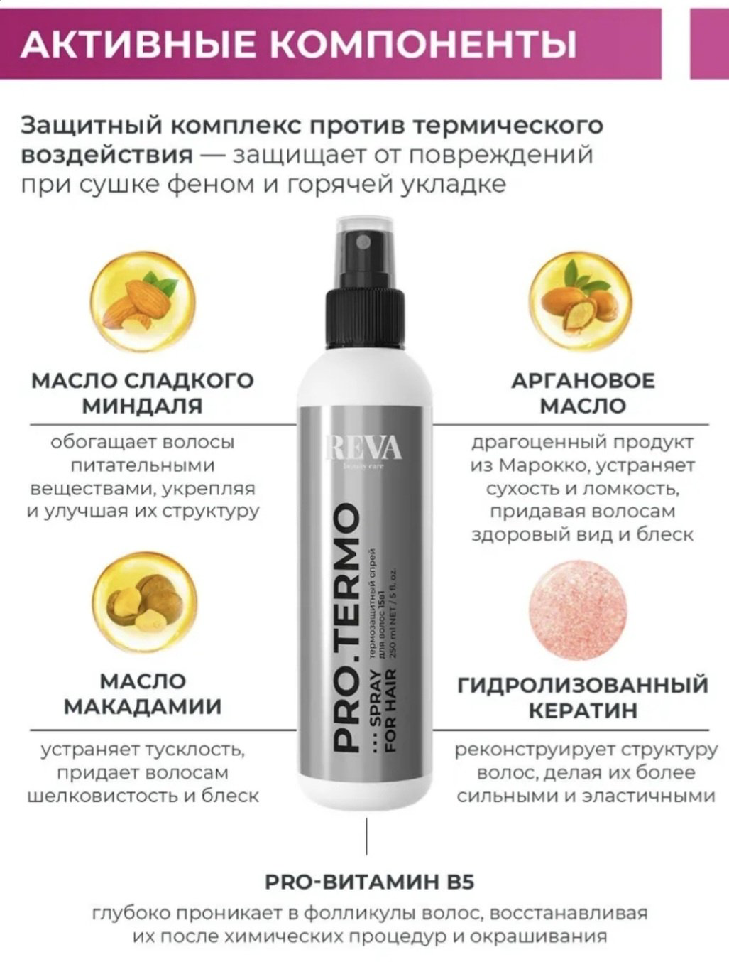 Reva Care PRO.THERMO Термозащитный спрей для волос 15в1 спрей 250 мл купить,NaN