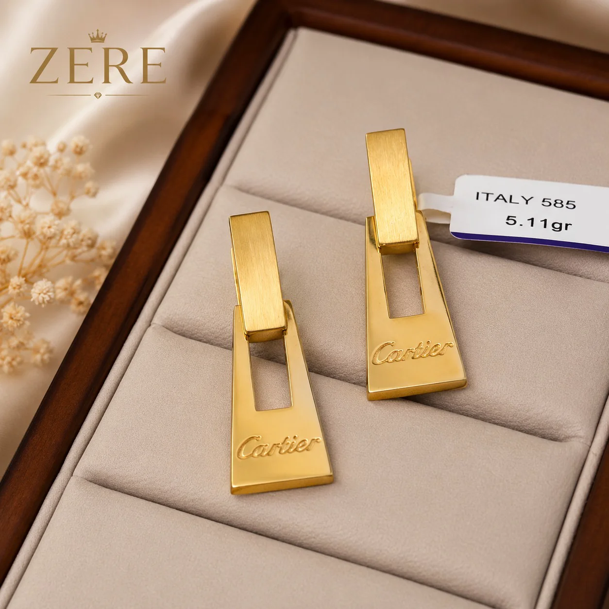 Серьги Zere ZR180704 жёлтое золото 5.11гр купить,427350