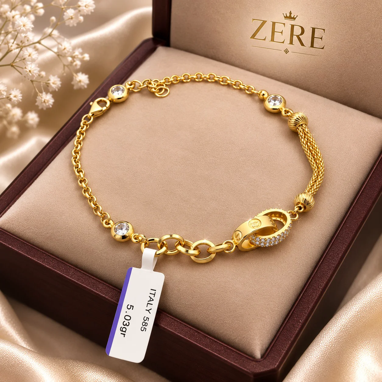 Браслет Zere ZR180707 жёлтое золото 5.03гр 18р  купить,420550