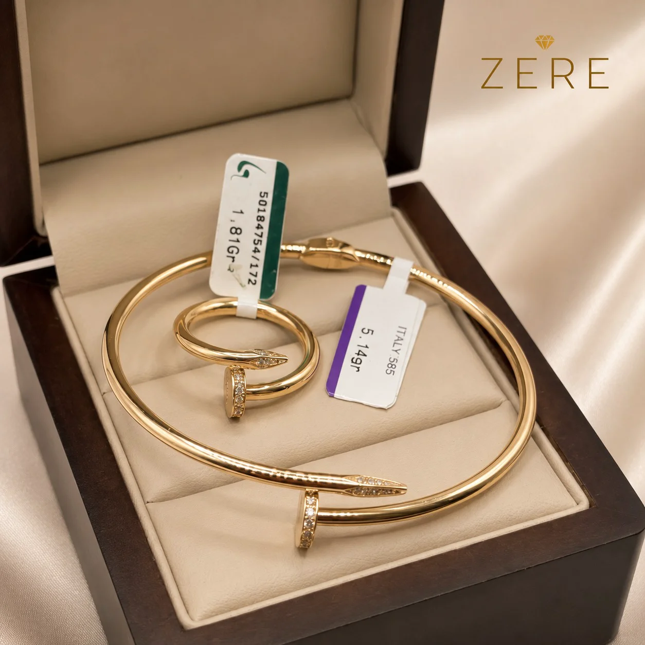 Комплект украшений Zere ZR180718 жёлтое золото 6.95гр 18р  купить,583750