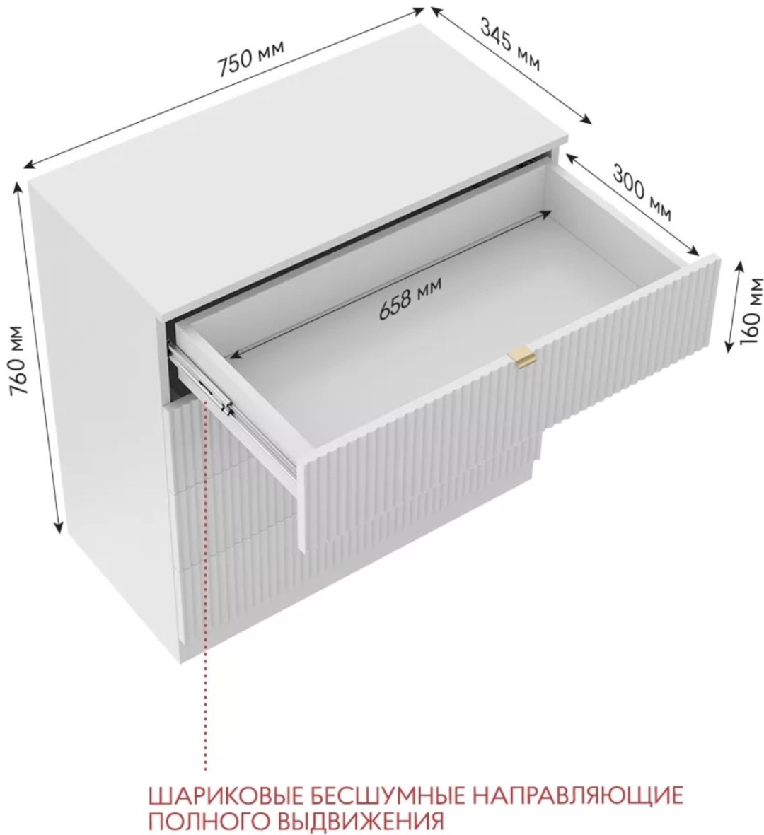 Комод CHOICE 836348, 76x34x76 см, белый купить,0