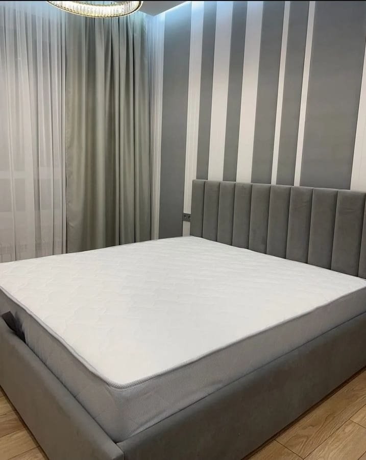 Кровать Muniso 0096 160x200см с матрасом серая купить,NaN