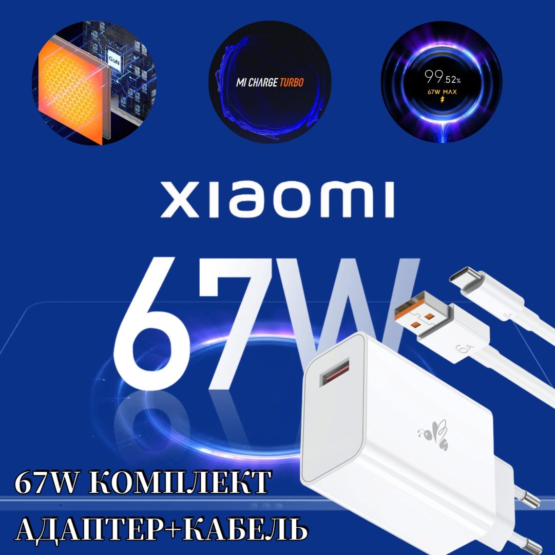 Зарядное устройство Hrolan A06 67W USB Type-C белый купить,8000