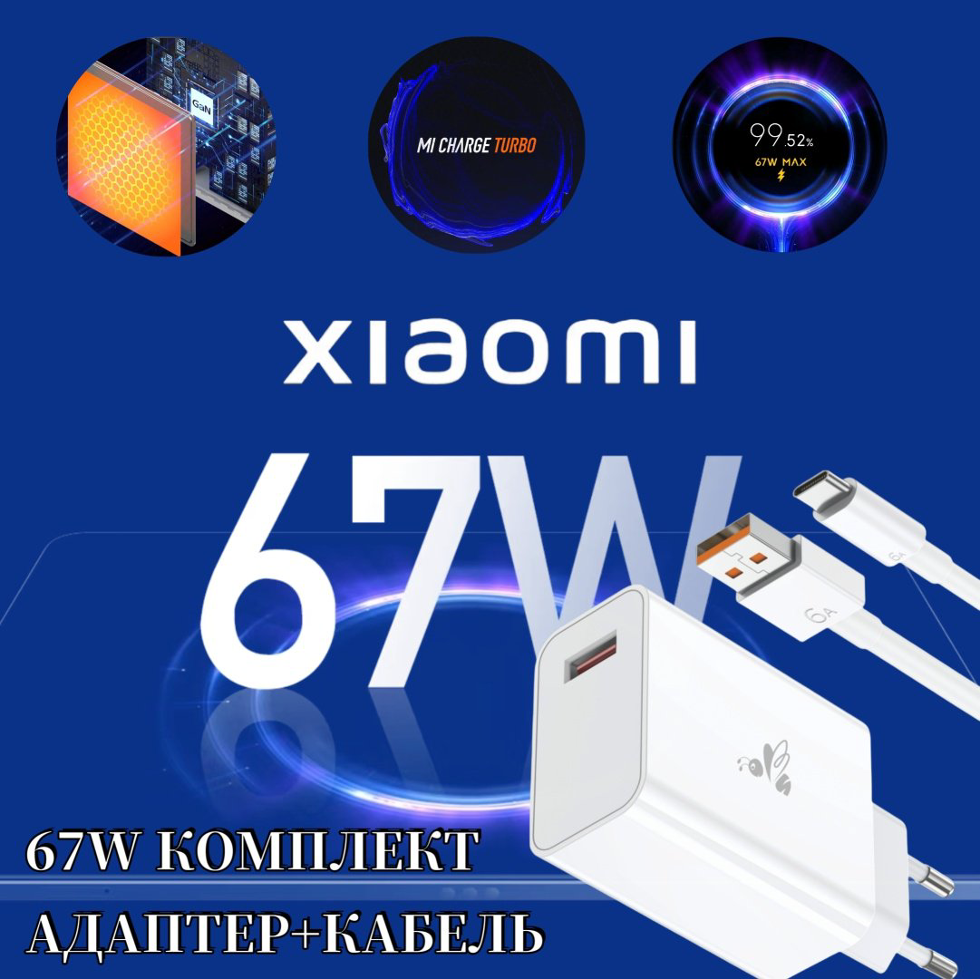 Зарядное устройство Hrolan A06 67W USB Type-C белый купить,8000