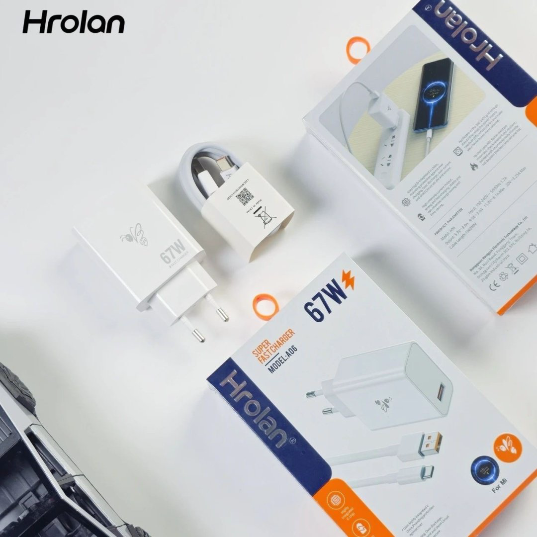 Зарядное устройство Hrolan A06 67W USB Type-C белый купить,8000