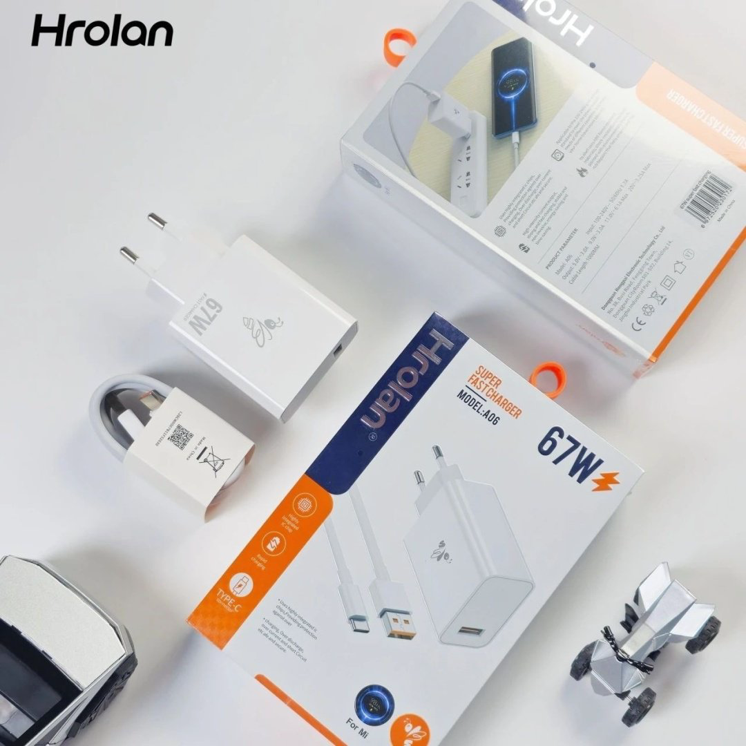 Зарядное устройство Hrolan A06 67W USB Type-C белый купить,8000