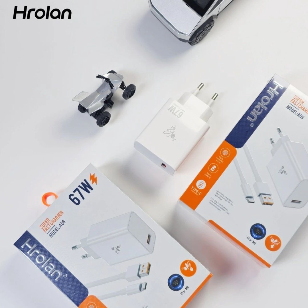 Зарядное устройство Hrolan A06 67W USB Type-C белый купить,8000