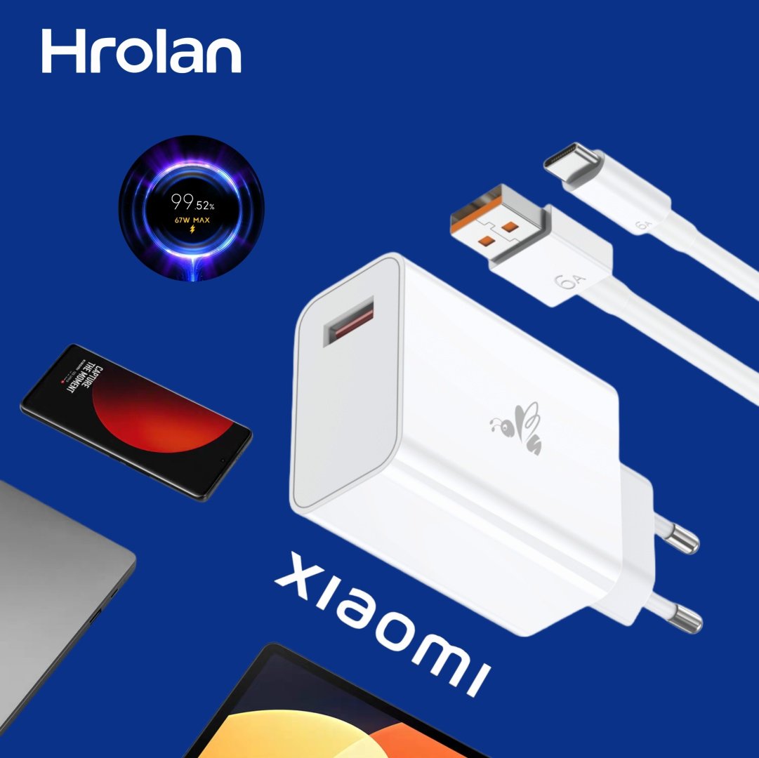 Зарядное устройство Hrolan A06 67W USB Type-C белый купить,8000