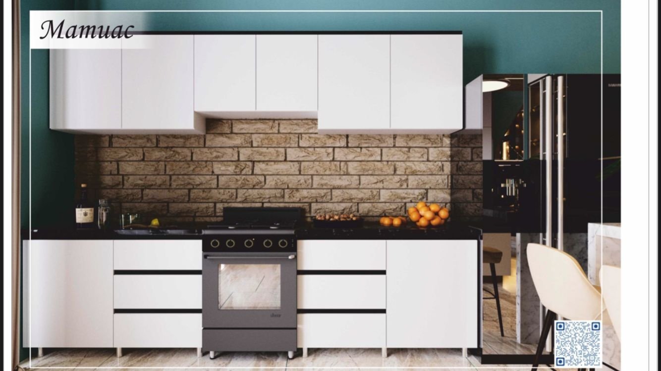 Кухонный гарнитур AsiaBrand Матиас, 300x215х60 см, ЛДСП, белый