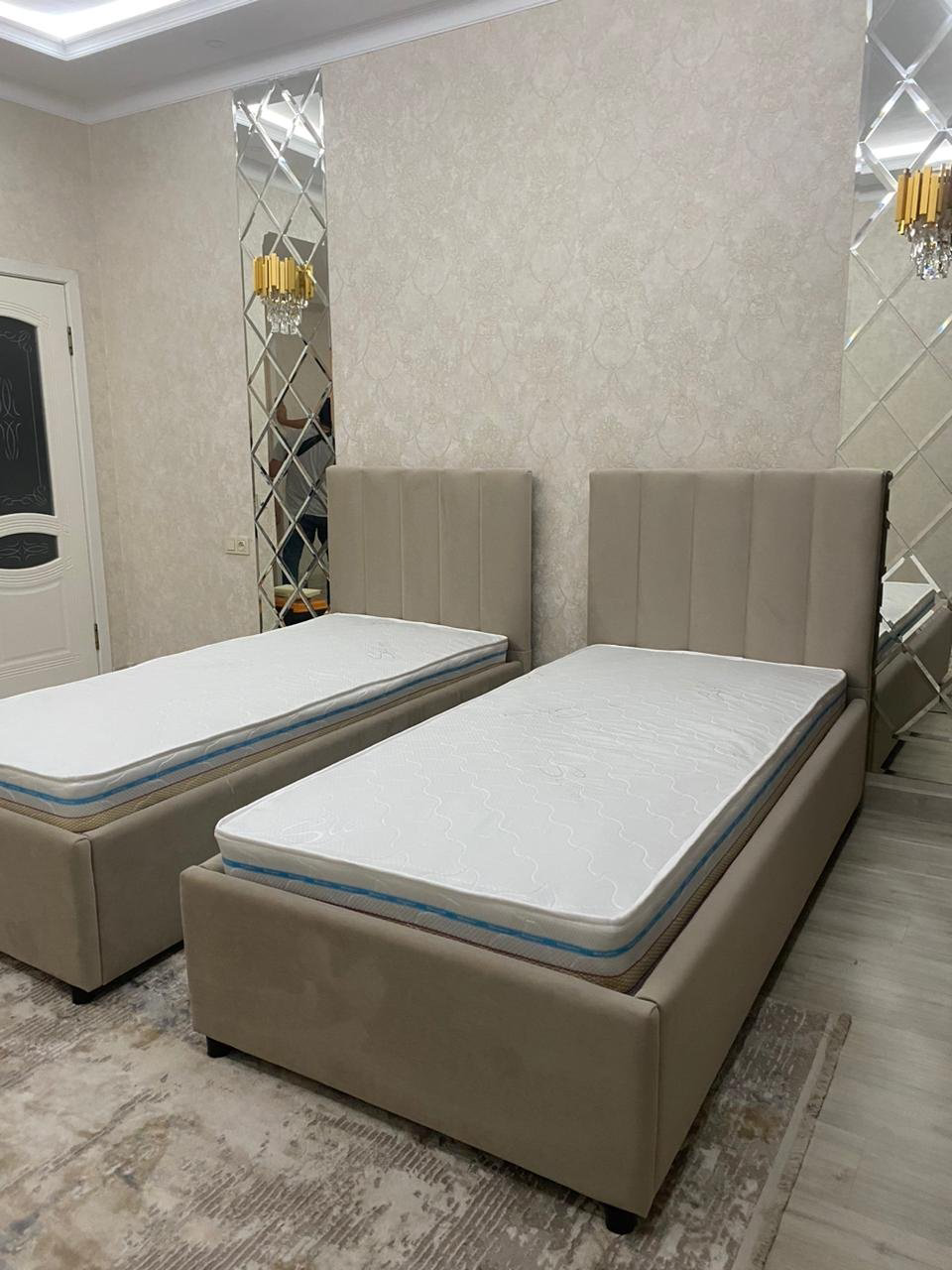 Кровать 2438001 90x200см с матрасом бежевая купить,NaN