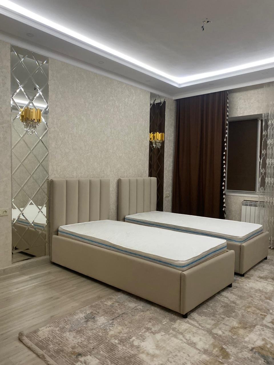Кровать 2438001 90x200см с матрасом бежевая купить,NaN