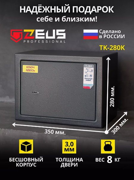 ZEUS TK-280 ключевой замок (350х280х300 мм)
