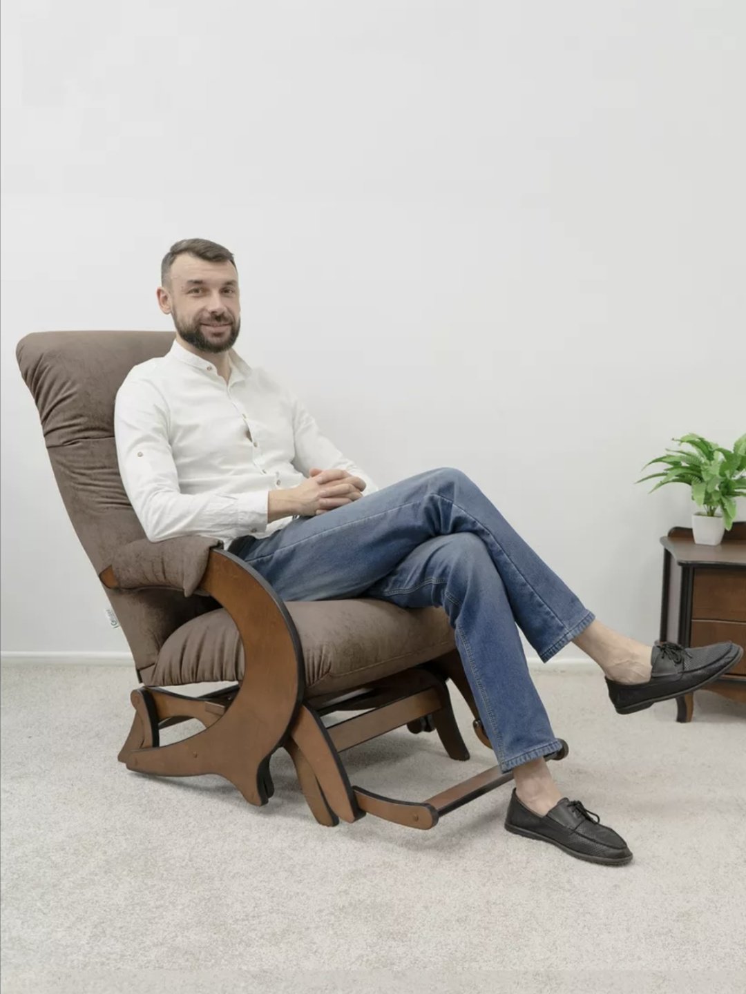 Кресло-качалка Стронг, обивка микровелюр, коричневый - ForteMarket Кресло-качалка Стронг, обивка микровелюр, коричневый купить,0