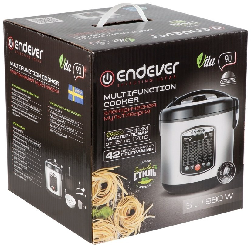 Мультиварка ENDEVER Vita-90 серебристый купить,NaN